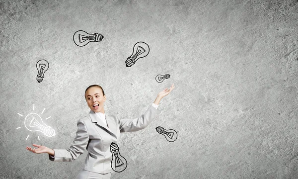 Woman juggler — Stock Photo, Image