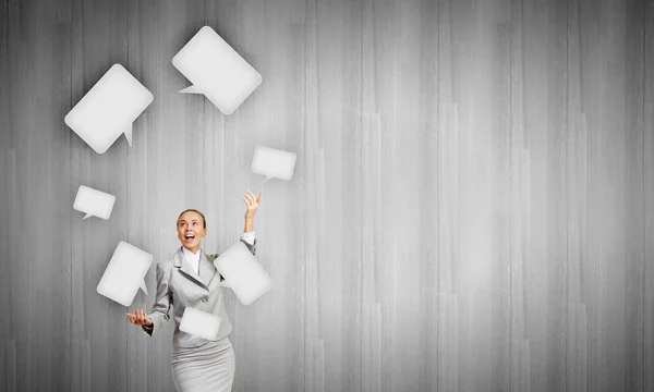 Woman juggler — Stock Photo, Image