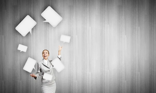 Woman juggler — Stock Photo, Image