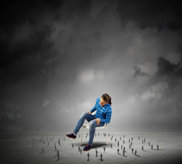 Woman in chair — Stock Photo, Image