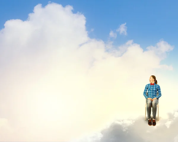 Mujer en el cielo — Foto de Stock