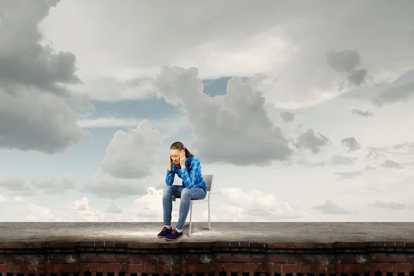 Woman in chair — Stock Photo, Image