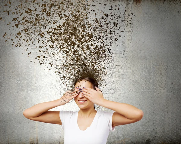 Girl with closed eyes — Stock Photo, Image