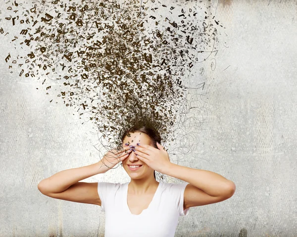 Girl with closed eyes — Stock Photo, Image