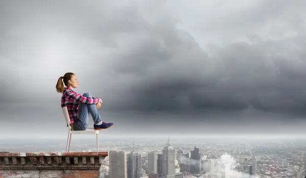 Woman in chair — Stock Photo, Image