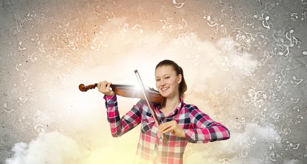 Ragazza con violino — Foto Stock