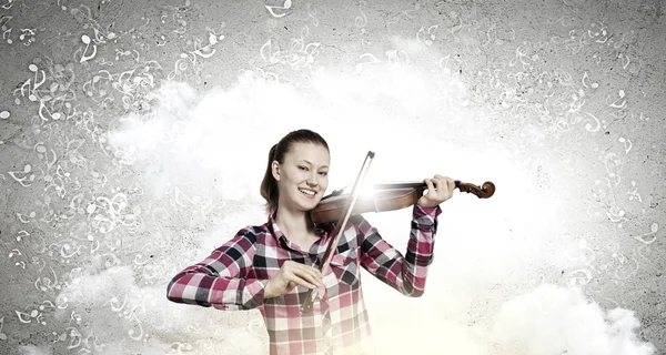 Ragazza con violino — Foto Stock