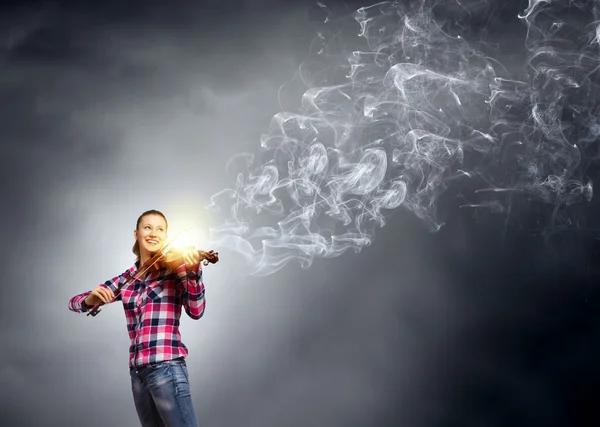 Ragazza con violino — Foto Stock