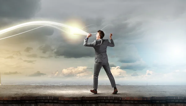 Man with trumpet — Stock Photo, Image