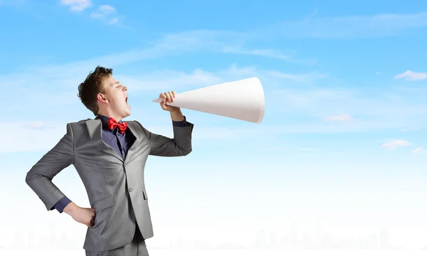 Man with trumpet — Stock Photo, Image