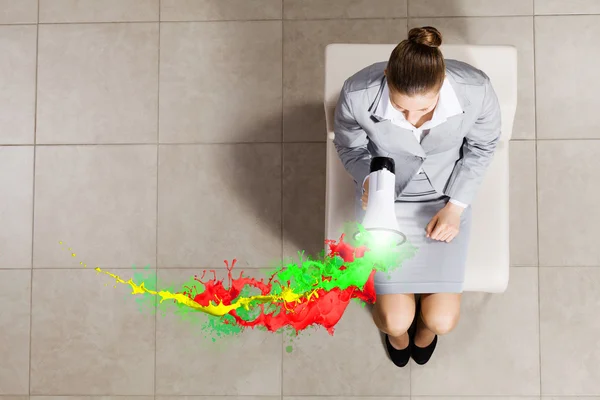 Businesswoman on chair — Stock Photo, Image