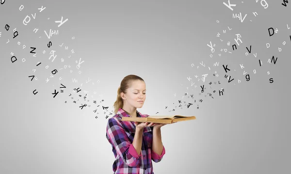 Girl with book — Stock Photo, Image