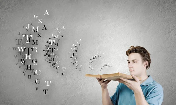 Guy with book — Stock Photo, Image