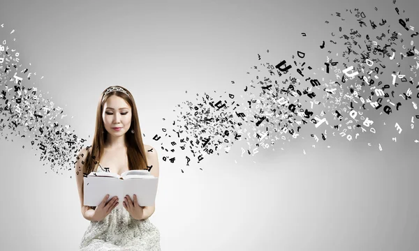 Girl with book — Stock Photo, Image