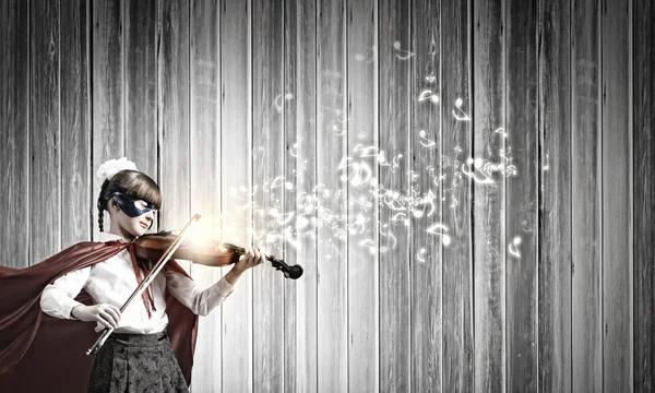 Superkid jouant du violon — Photo