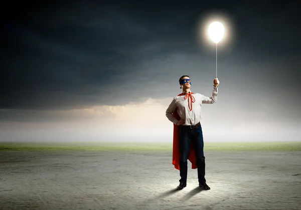 Super-Homem com balão — Fotografia de Stock