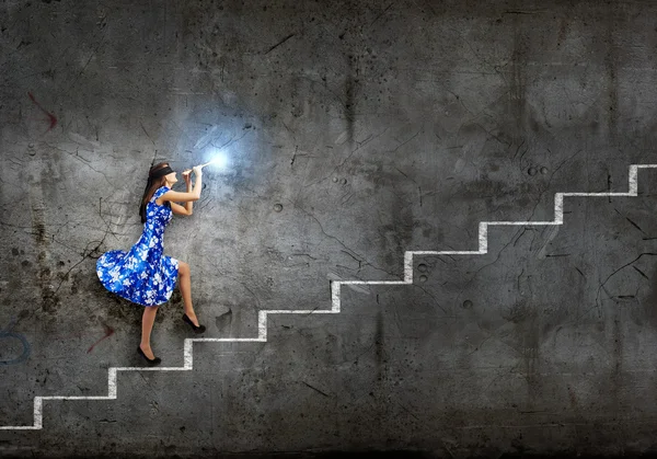 Mulher jogando fife — Fotografia de Stock