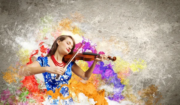 Woman violinist — Stock Photo, Image