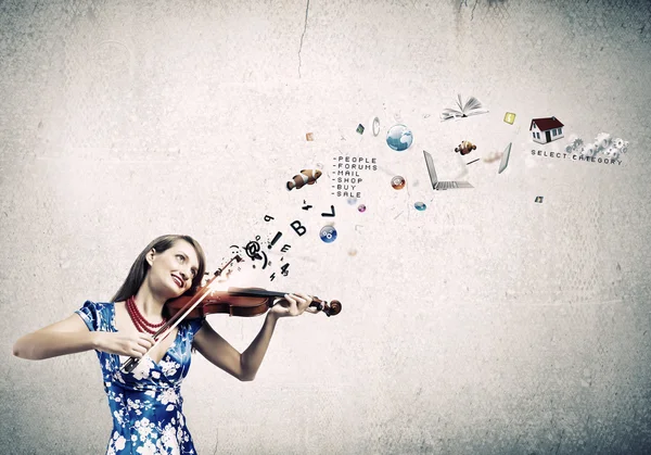 Violoniste femme — Photo