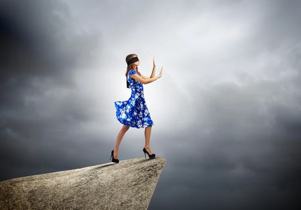 Woman in blindfold — Stock Photo, Image