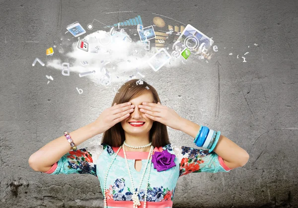 Woman with closed eyes — Stock Photo, Image