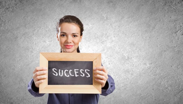 Woman with frame — Stock Photo, Image