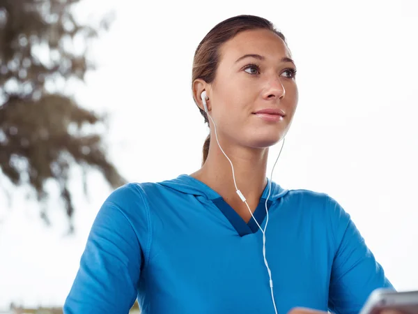 Looking for my running music — Stock Photo, Image