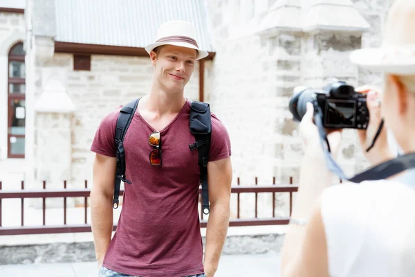 Young man posing for a photo — Stock Photo, Image