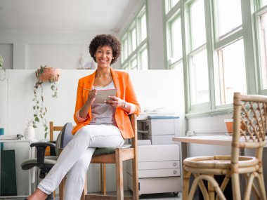 Genç iş kadınının portresi