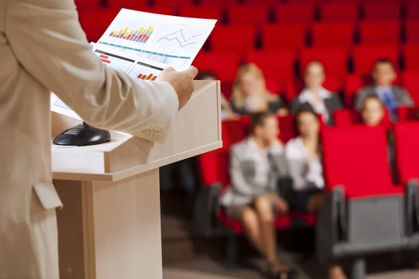 Speaker at stage — Stock Photo, Image