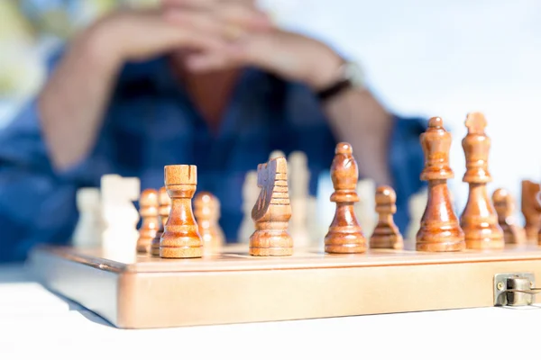 Pensar estratégia de xadrez — Fotografia de Stock