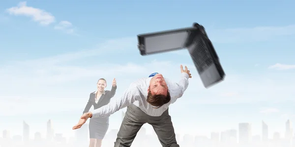 Two business people fighting with each other — Stock Photo, Image