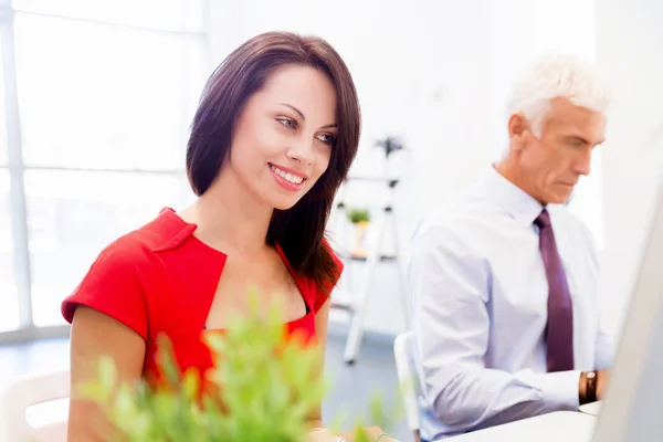 Deux entreprises collegue dans le bureau — Photo