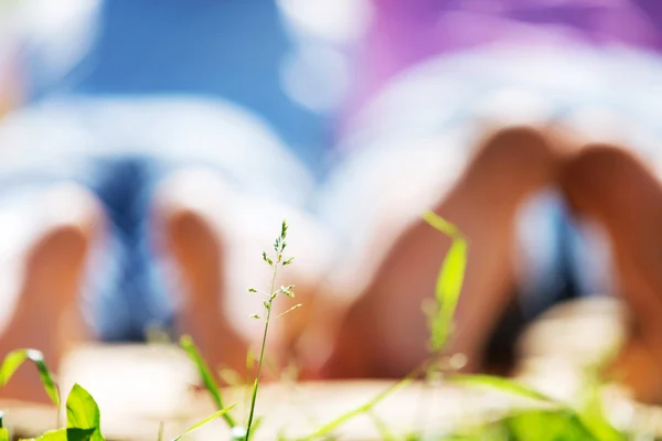 Picnic in garden — Stock Photo, Image