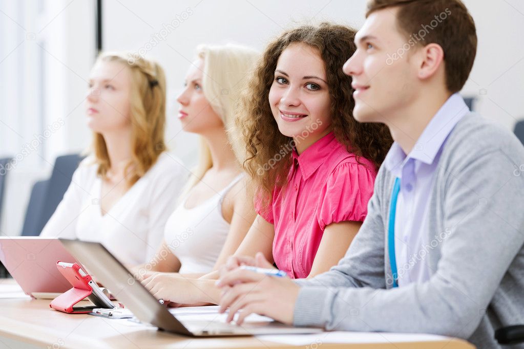 Students at lesson — Stock Photo © SergeyNivens #74103669
