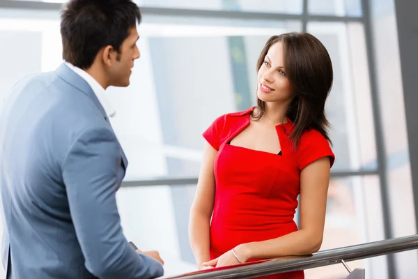 Two young business collegue in office — Stock Photo, Image