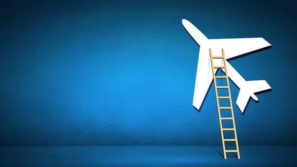 Ladder naar vliegtuig — Stockfoto
