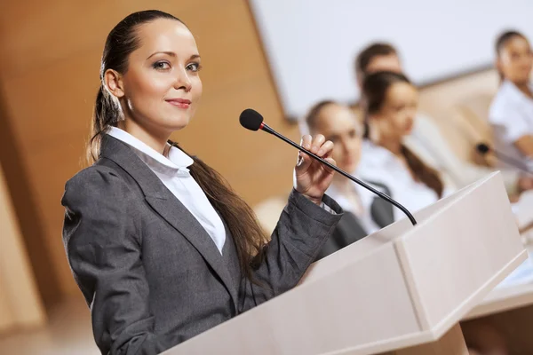 Speaker at stage — Stock Photo, Image