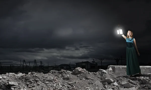 Perdido na escuridão — Fotografia de Stock