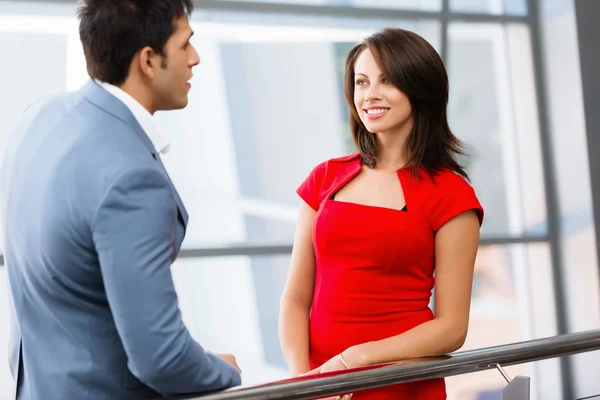 Two young business collegue in office — Stock Photo, Image