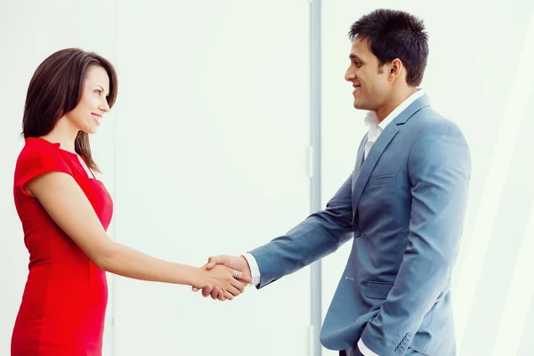 Two young business collegue in office — Stock Photo, Image