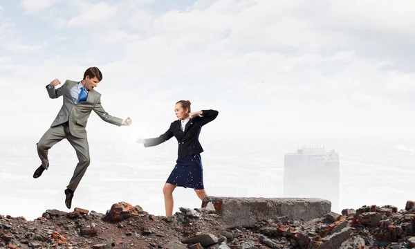 Extreme office quarrel — Stock Photo, Image