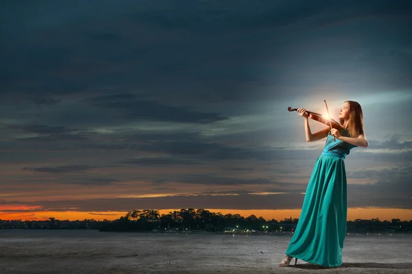 Jogador violinista elegante — Fotografia de Stock