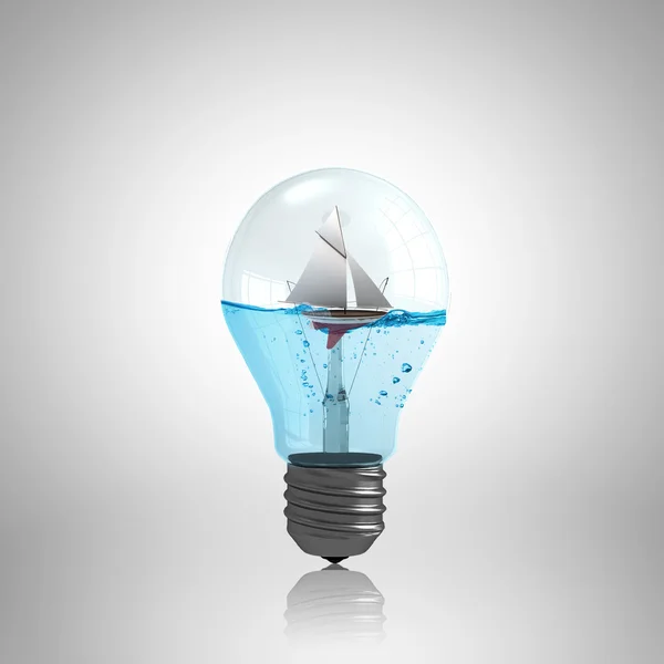 Light bulb with water — Stock Photo, Image