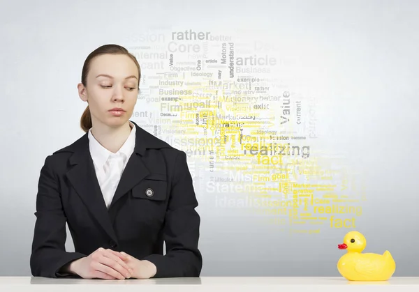 Woman and duck — Stock Photo, Image