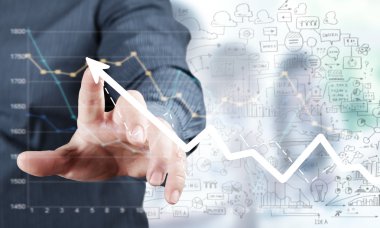 İş ve Finans grafik ve parmak