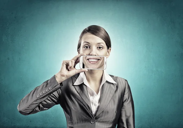 Mobiltelefon demonstration — Stockfoto