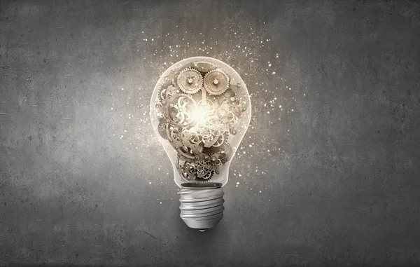 Light bulb with cogwheels — Stock Photo, Image