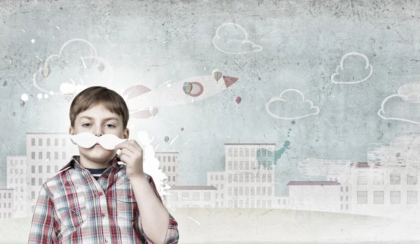 Boy with mustache — Stock Photo, Image