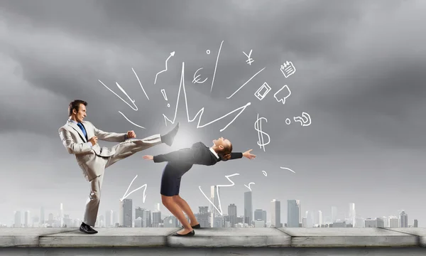 Extreme office quarrel — Stock Photo, Image